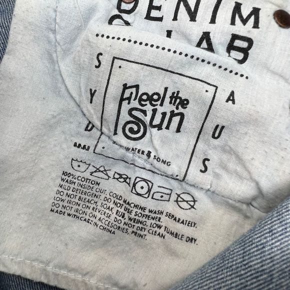 Denim Colab cut off denim jean shorts women's size 30 blue white - Picture 12 of 12